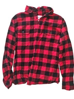 Goodfellow & Co Red & Black Buffalo Plaid Flannel Shirt - Size Medium